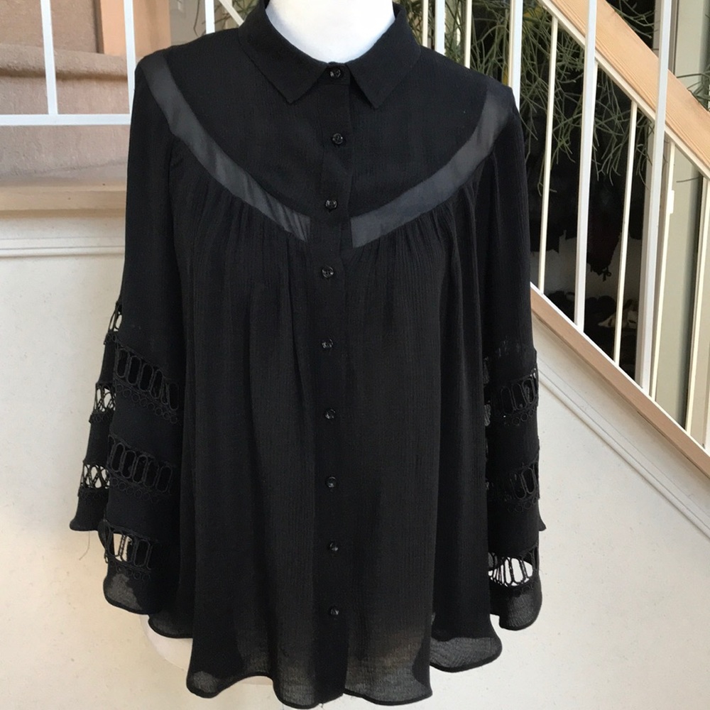 Beautiful silk black dressy blouse NWT